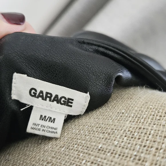 Garage Sleek Black Leather Crop Top - Picture 3 of 4